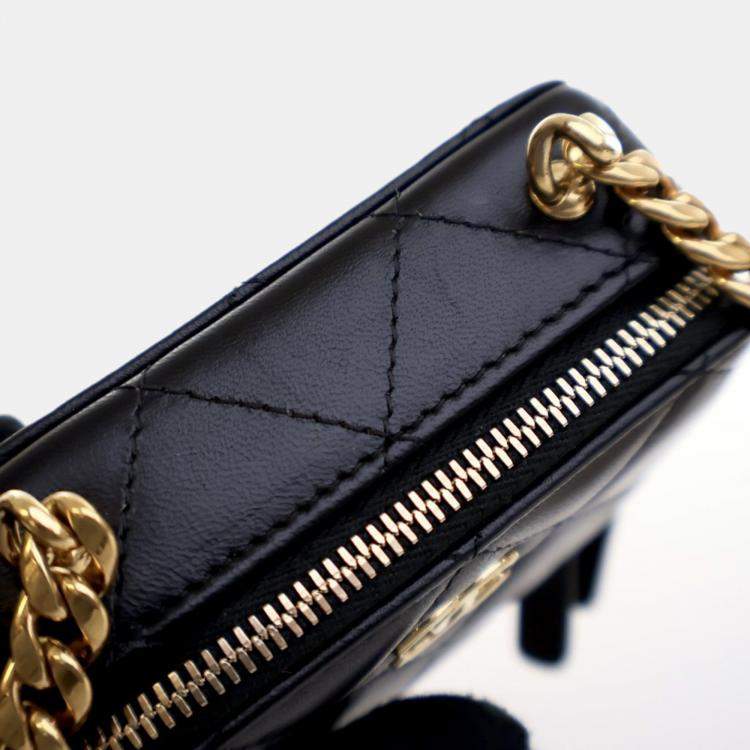 Pre Owned Chanel Candy Mini Black Lambskin Clutch with Chain 