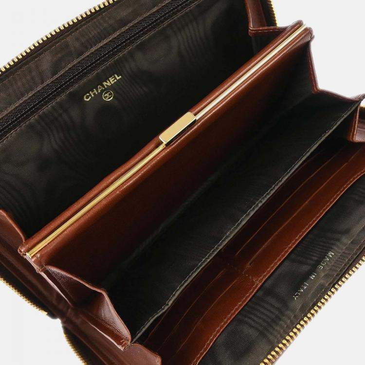 Pre Owned Chanel CC Small Brown Calfskin Wallet 