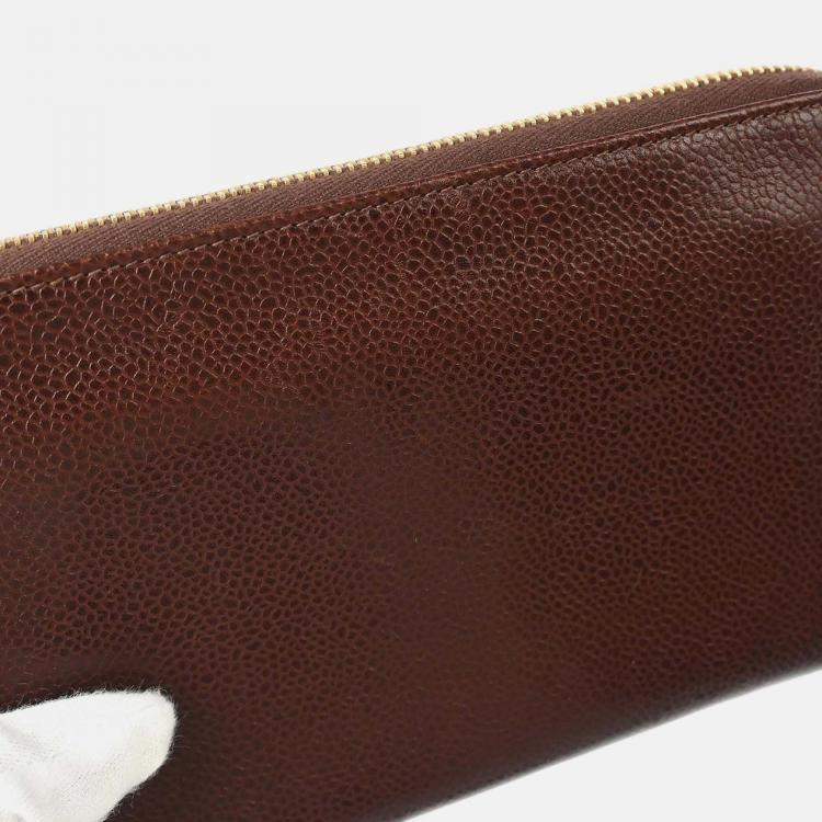 Pre Owned Chanel CC Small Brown Calfskin Wallet 
