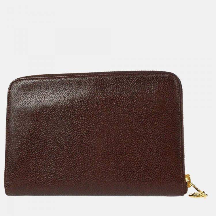 Pre Owned Chanel CC Small Brown Calfskin Wallet 