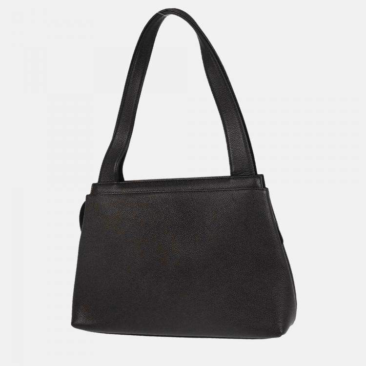 Pre Owned Chanel Black Calfskin Tote Bag
