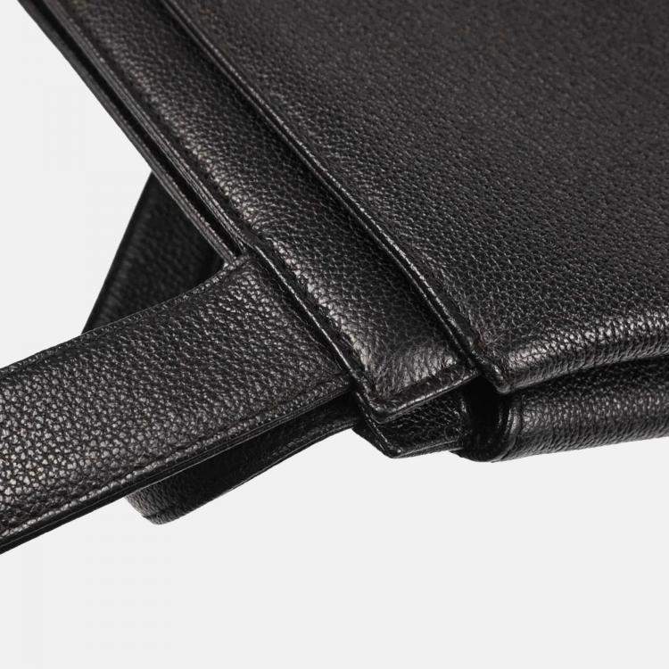 Pre Owned Chanel Black Calfskin Tote Bag