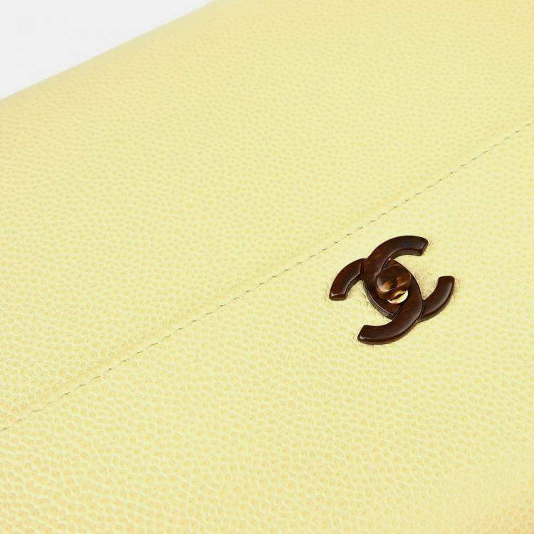 Pre Owned Chanel Beige Calfskin Top Handle Bag