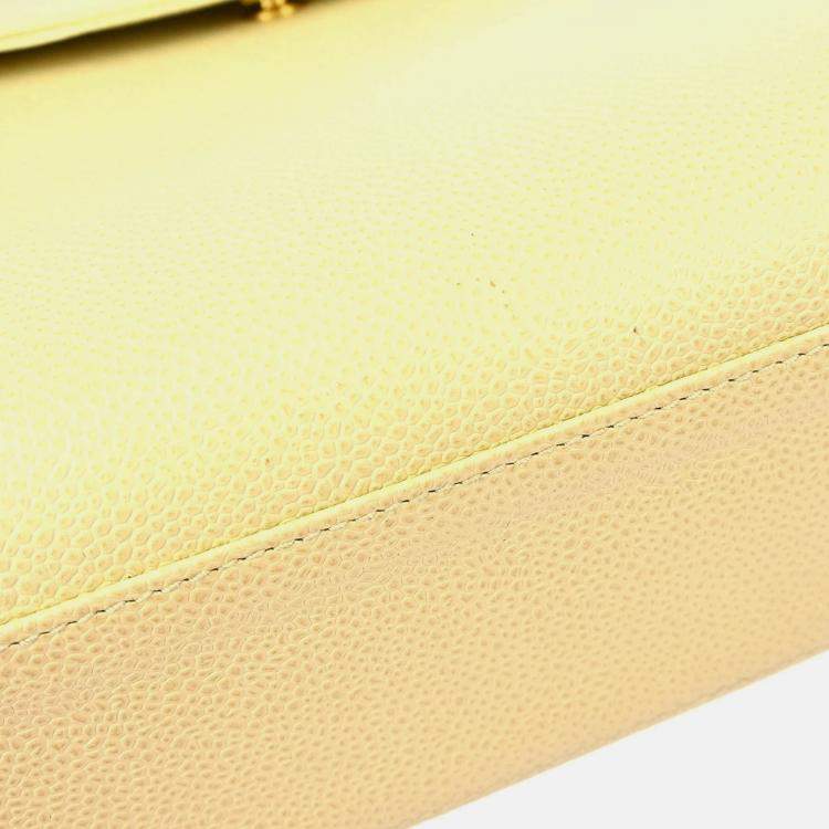 Pre Owned Chanel Beige Calfskin Top Handle Bag