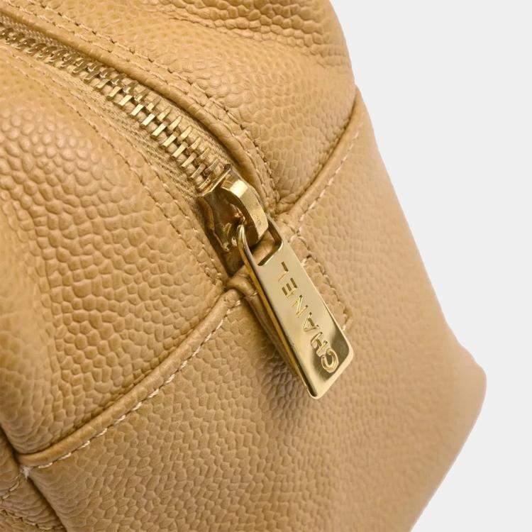 Pre Owned Chanel Petite Timeless Beige Leather Tote Bag