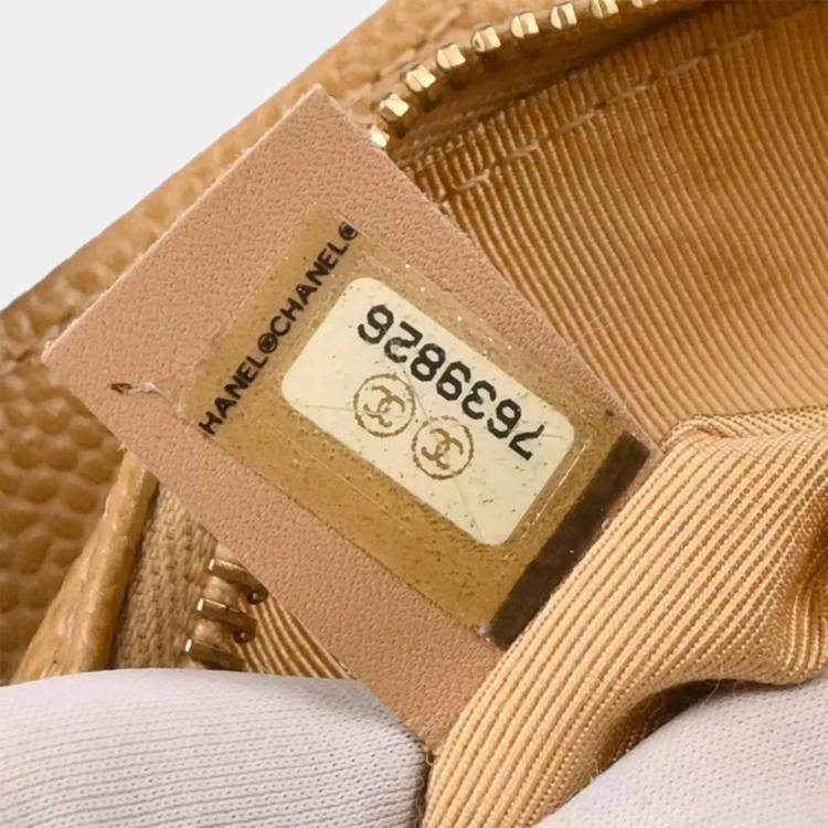 Pre Owned Chanel Petite Timeless Beige Leather Tote Bag