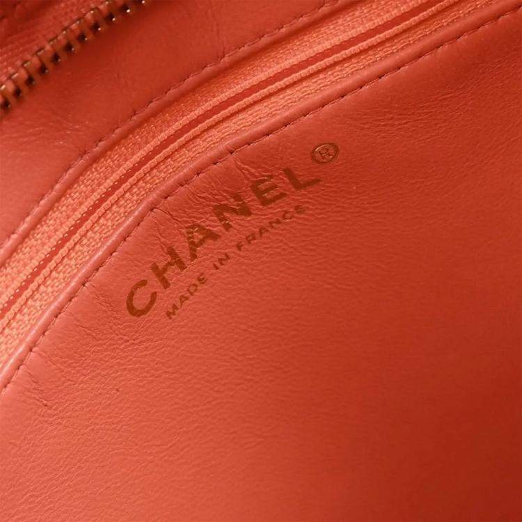 Pre Owned Chanel Medallion Salmon Pink Leather Tote Bag