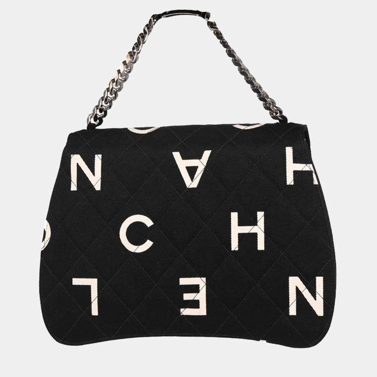 Pre Owned Chanel Black Canvas Chain Handbag
