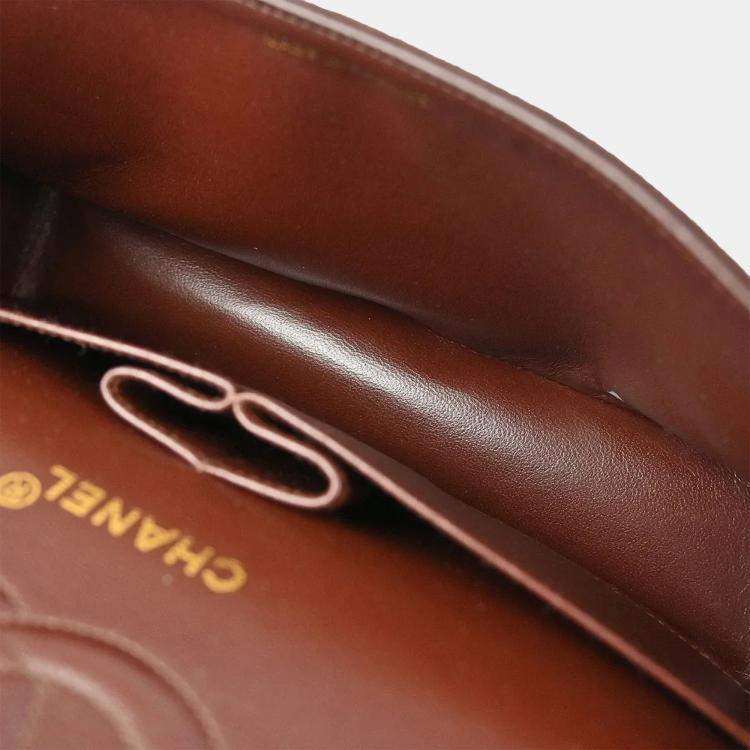 Pre Owned Chanel 2.55 Classic Double Flap Brown Suede Shoulder Bag