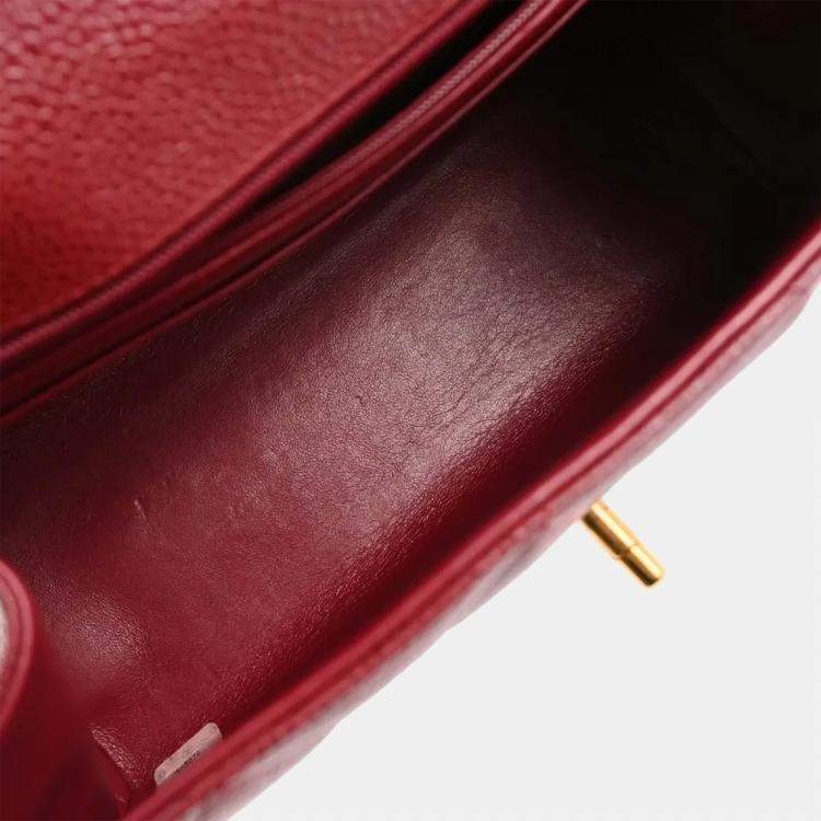 Pre Owned Chanel CC Bordeaux Caviar Leather Shoulder Bag