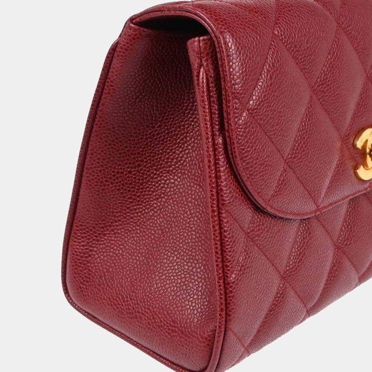 Pre Owned Chanel CC Bordeaux Caviar Leather Shoulder Bag