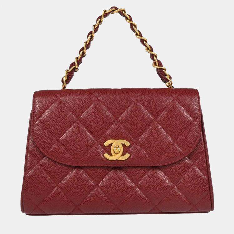 Pre Owned Chanel CC Bordeaux Caviar Leather Shoulder Bag