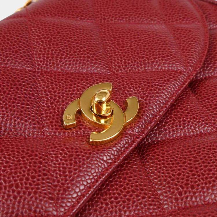 Pre Owned Chanel CC Bordeaux Caviar Leather Shoulder Bag