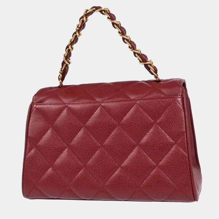 Pre Owned Chanel CC Bordeaux Caviar Leather Shoulder Bag