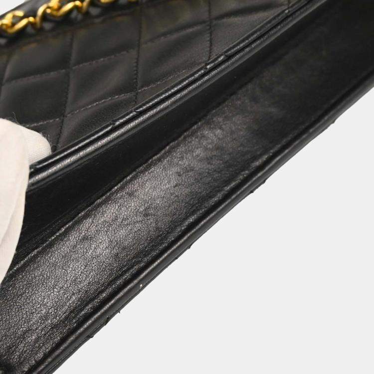 Pre Owned Chanel CC Black Lambskin Shoulder Bag