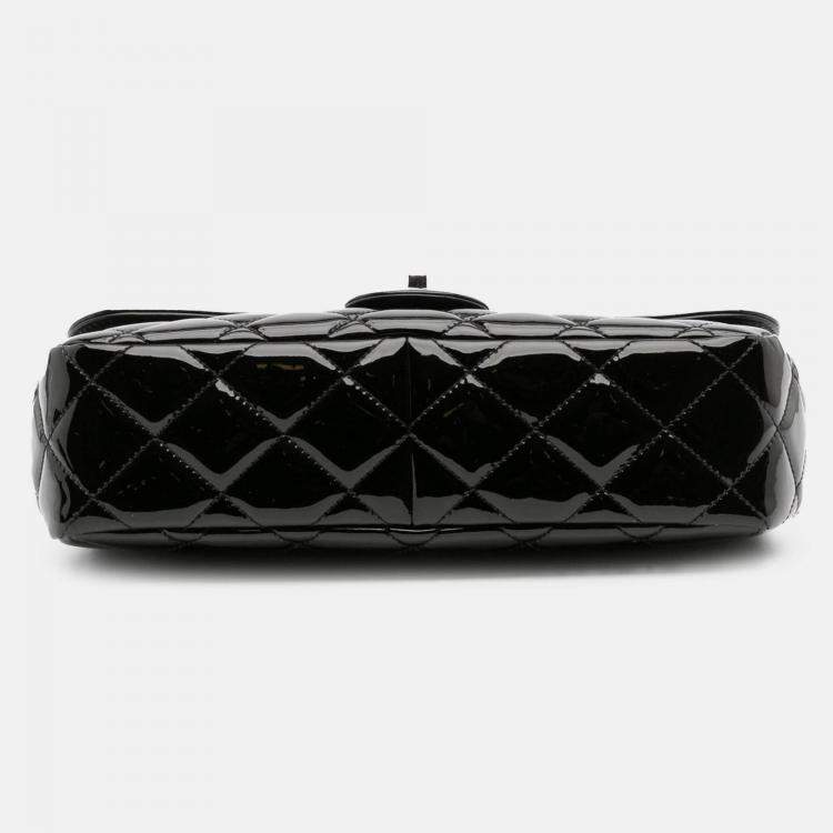 Pre Owned Chanel Black Medium Patent Coco Shine Flap