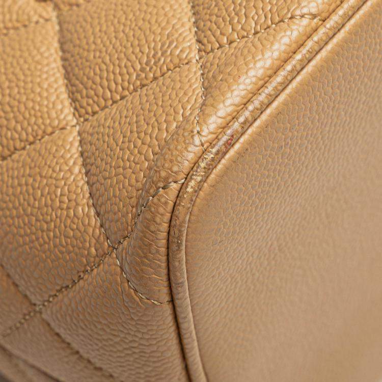 Pre Owned Chanel Brown Caviar Medallion Tote