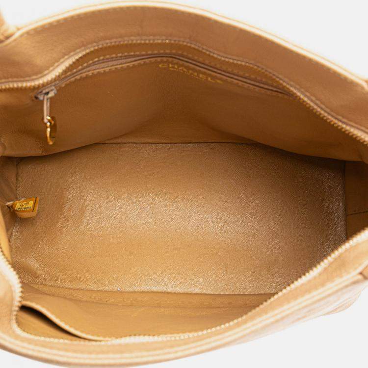 Pre Owned Chanel Brown Caviar Medallion Tote
