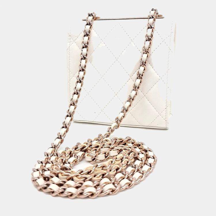 Pre Owned Chanel Trendy CC White Leather Mini Crossbody Bag