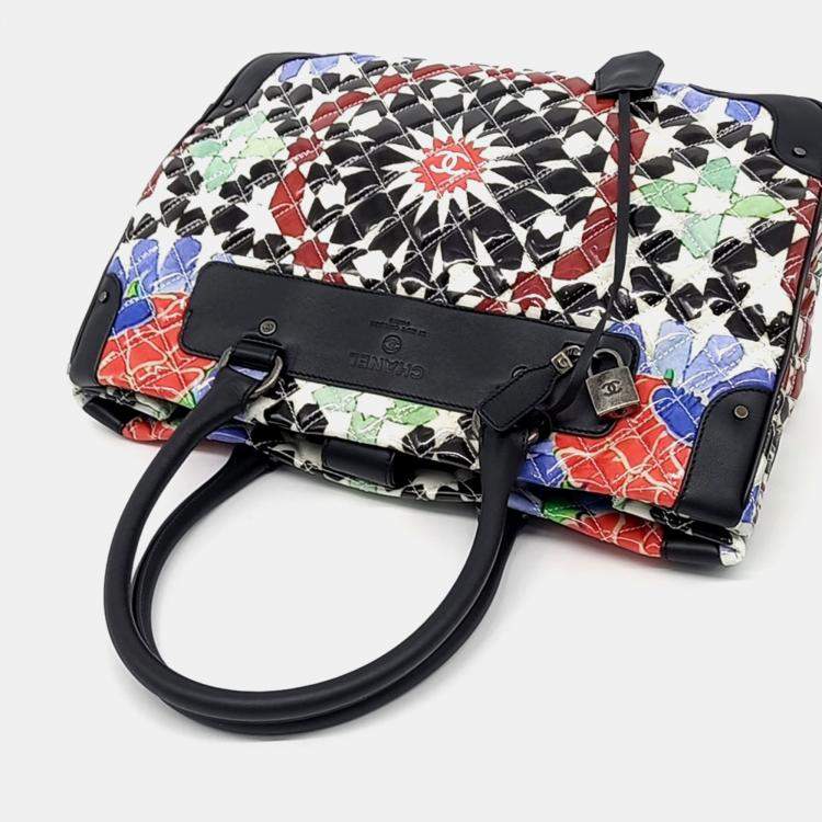 Pre Owned Chanel Multicolor Coated Canvas Dallas tote and shoulder bag
