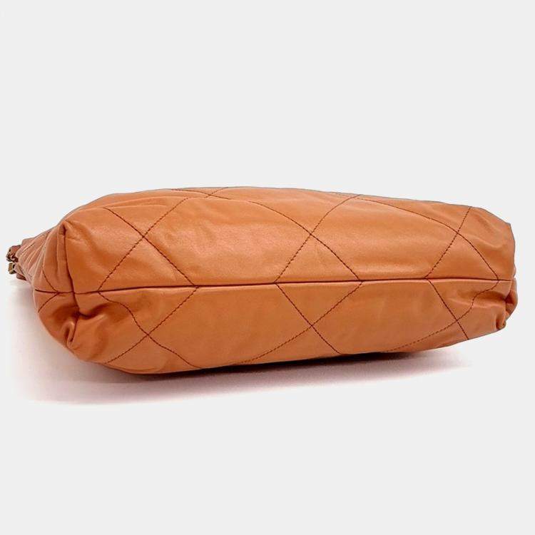 Pre Owned Chanel Orange Leather 22 Bag 30