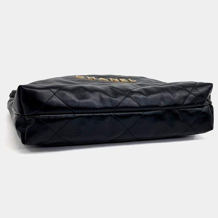Pre Owned Chanel Black Leather 22 Bag