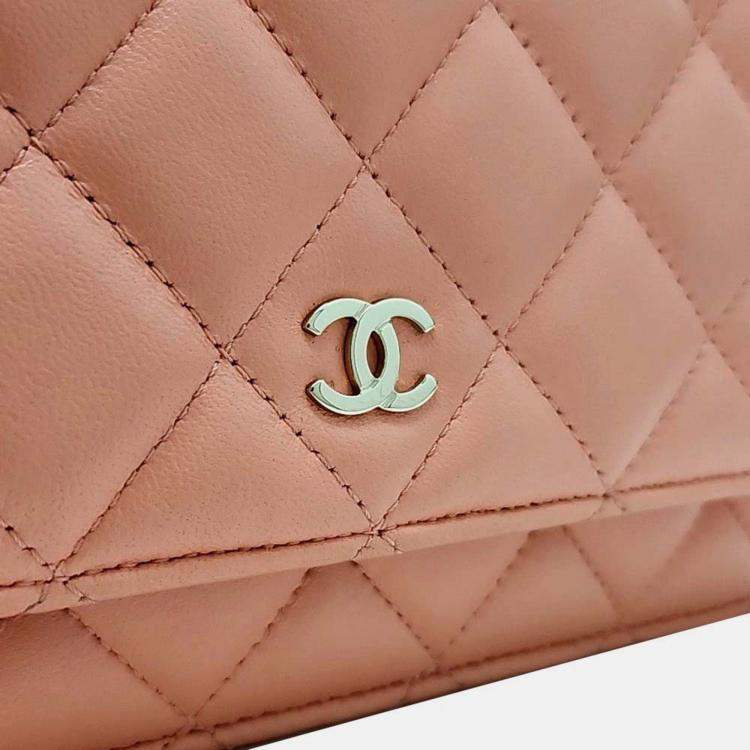 Pre Owned Chanel Orange Leather WOC Mini Crossbody Bag