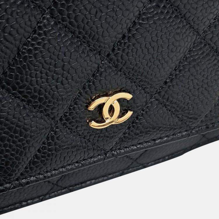Pre Owned Chanel Black Caviar WOC Mini Crossbody Bag