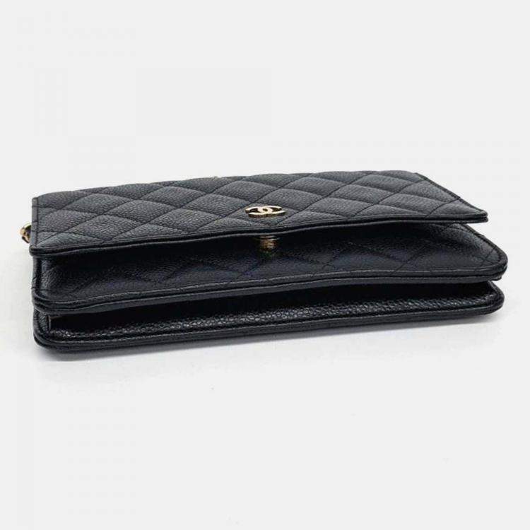 Pre Owned Chanel Black Caviar WOC Mini Crossbody Bag
