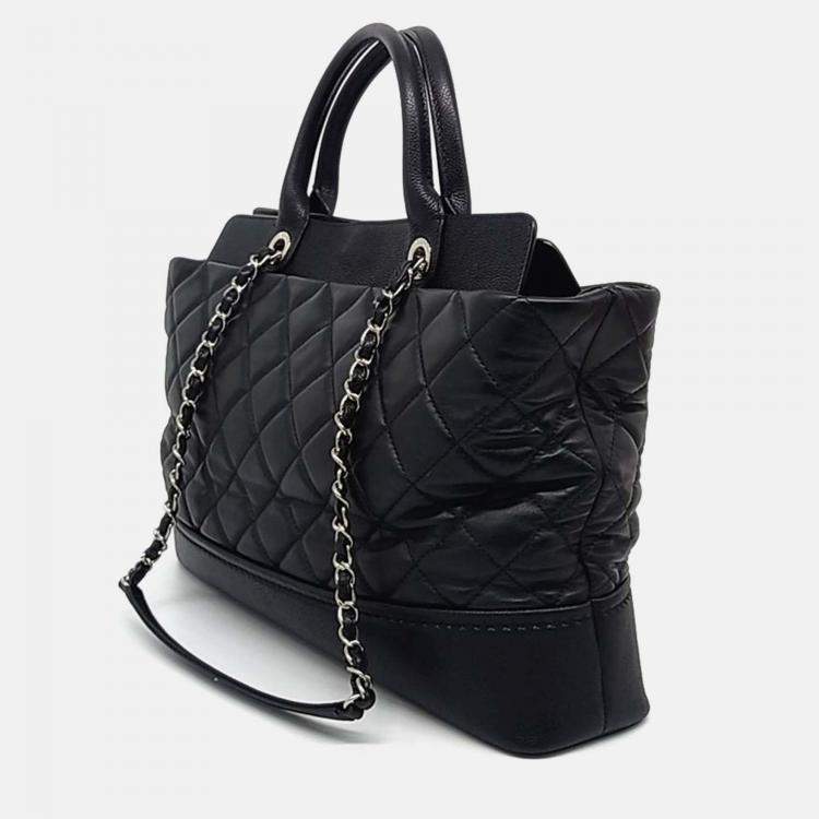 Pre Owned Chanel Black Leather Chanel Portobello Large