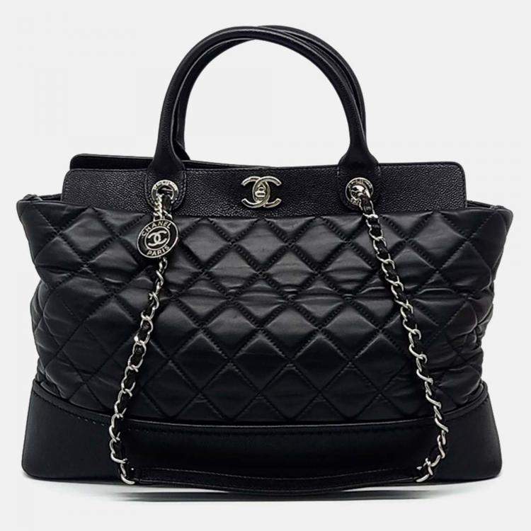 Pre Owned Chanel Black Leather Chanel Portobello Large