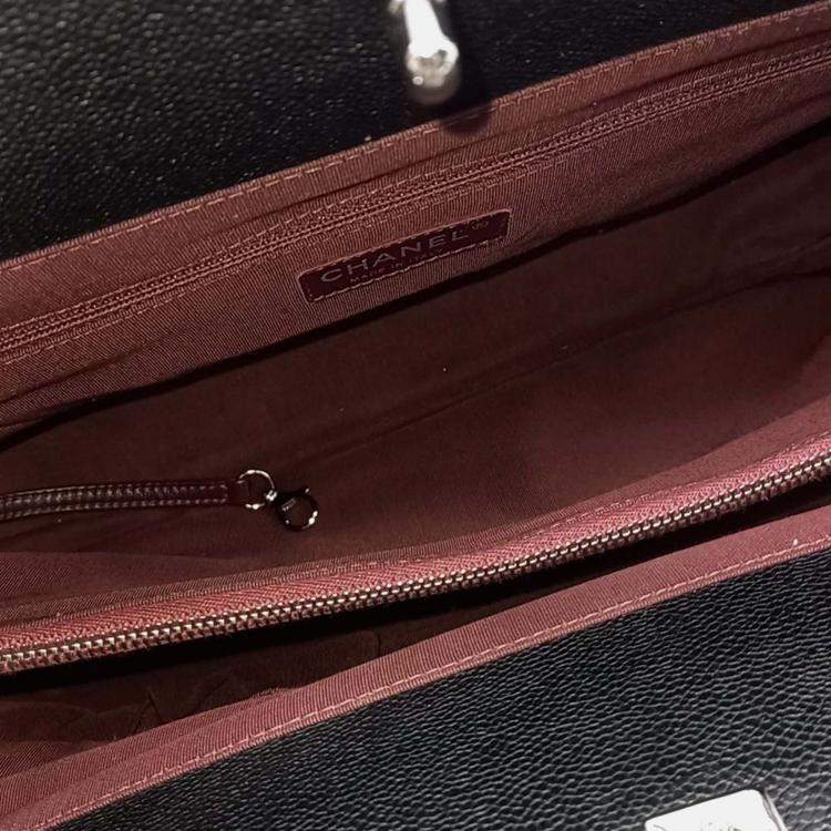Pre Owned Chanel Black Leather Chanel Portobello Large