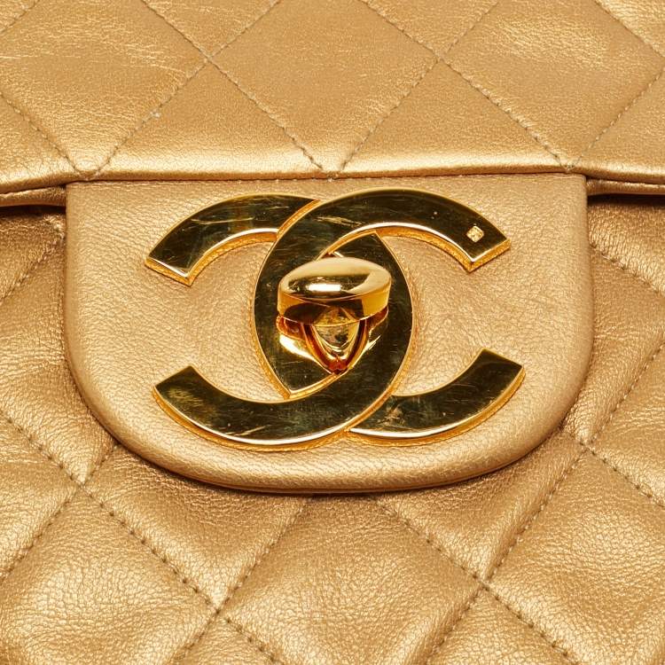 مملوكة مسبقًا Chanel Gold Quilted Leather Vintage Classic Single Flap Bag