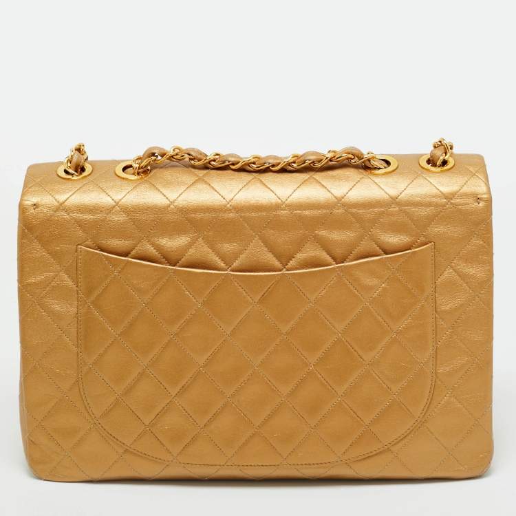 مملوكة مسبقًا Chanel Gold Quilted Leather Vintage Classic Single Flap Bag