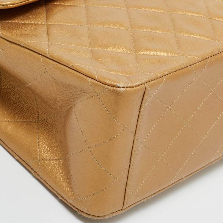 مملوكة مسبقًا Chanel Gold Quilted Leather Vintage Classic Single Flap Bag