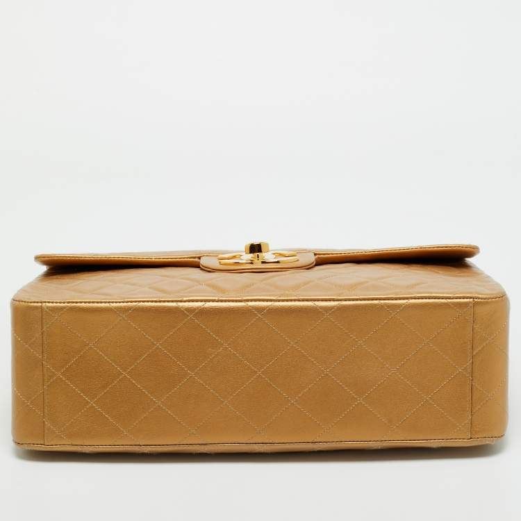 مملوكة مسبقًا Chanel Gold Quilted Leather Vintage Classic Single Flap Bag