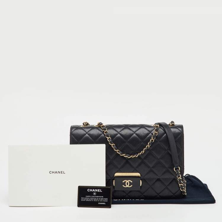 Pre Owned Chanel Black Quilted Leather Beauty Lock Flap Bag