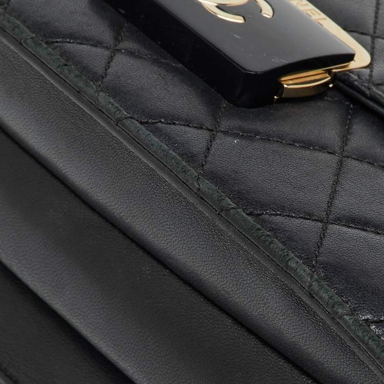 Pre Owned Chanel Black Quilted Leather Beauty Lock Flap Bag