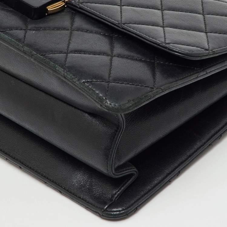 Pre Owned Chanel Black Quilted Leather Beauty Lock Flap Bag