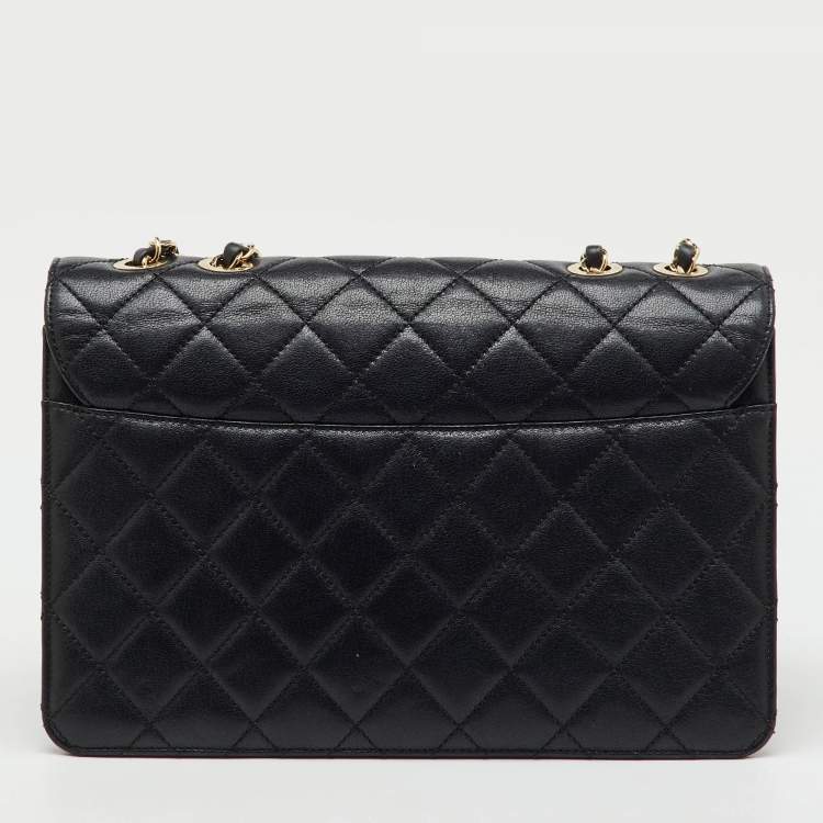 Pre Owned Chanel Black Quilted Leather Beauty Lock Flap Bag