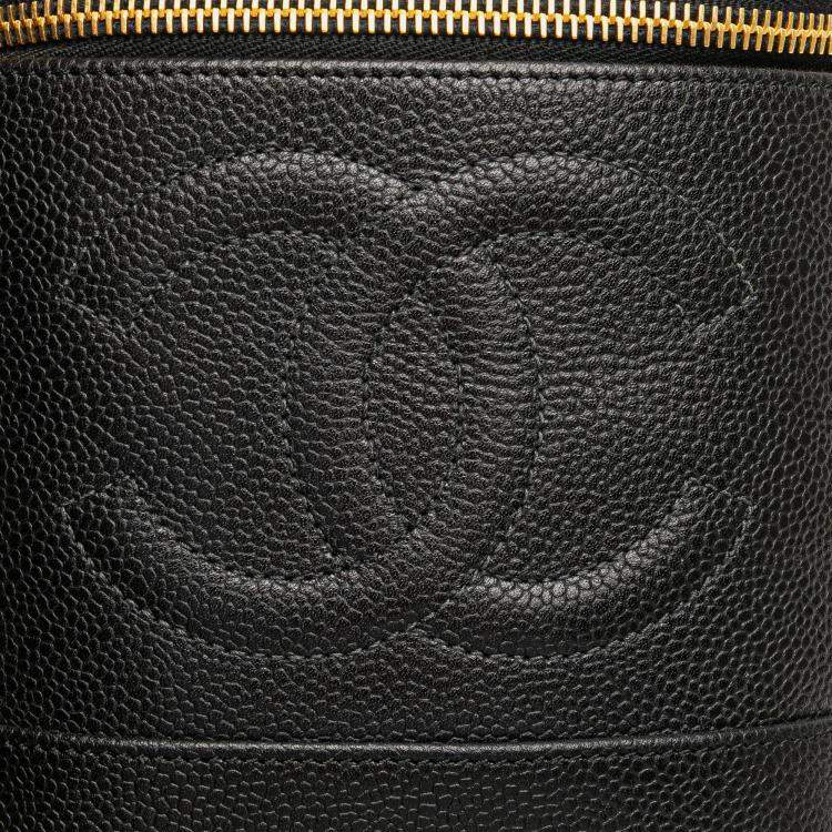 Pre Owned Chanel Black CC Caviar Vanity Case