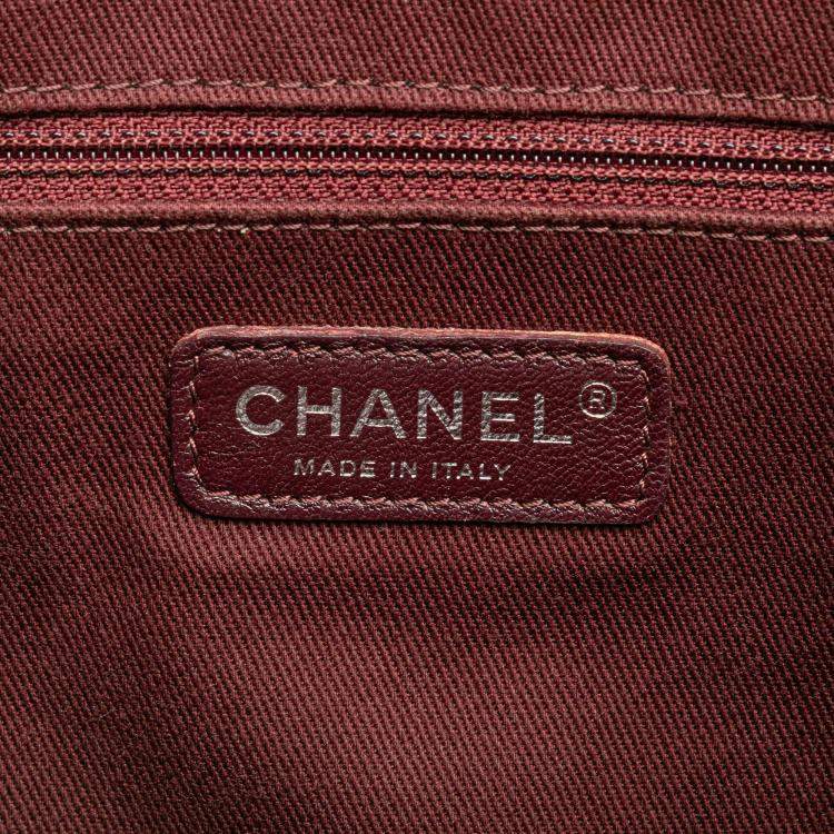 Pre Owned Chanel Black Small Quilted Glazed Calfskin Duo Color Tote