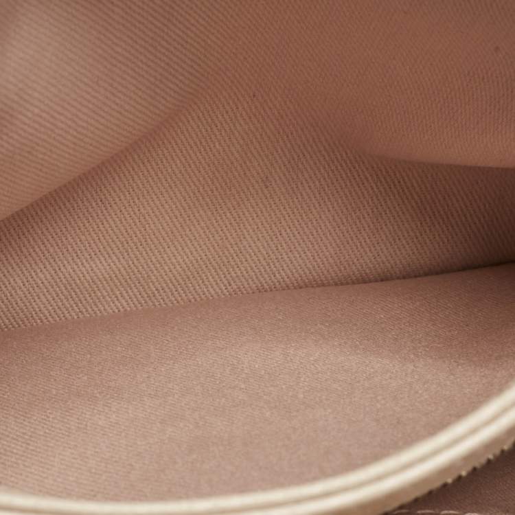 Pre Owned Chanel Light Pink Quilted Aged Leather Coco Pleats Clutch
