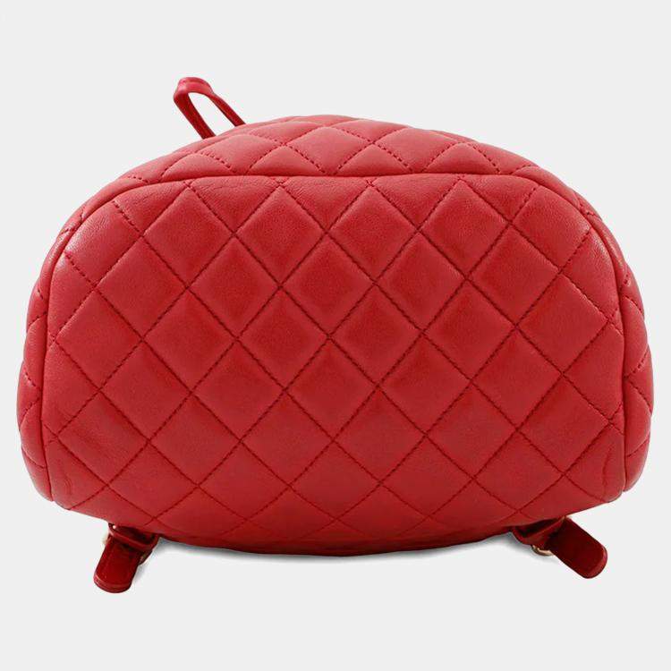 Pre Owned Chanel Urban Spirit Red Lambskin Backpack