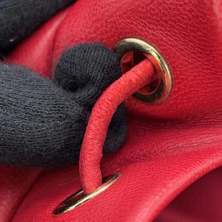 Pre Owned Chanel Urban Spirit Red Lambskin Backpack