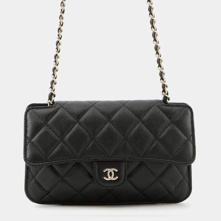 Pre Owned Chanel Eco Matelasse Black Multicolor Caviar Nylon Shoulder Bag