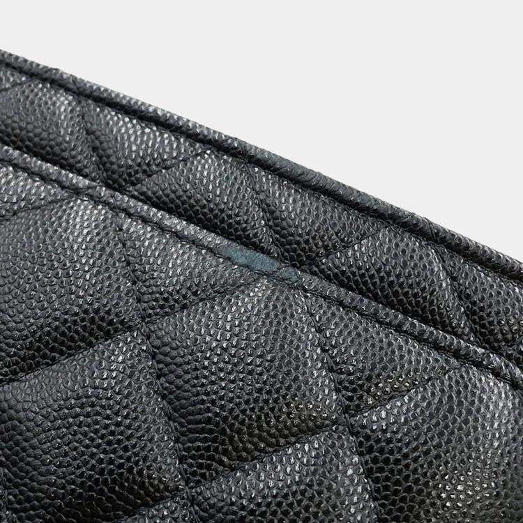 Pre Owned Chanel Eco Matelasse Black Multicolor Caviar Nylon Shoulder Bag