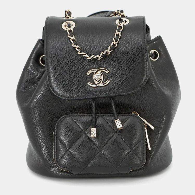 مملوكة مسبقًا Chanel Matelasse Black Caviar Leather Backpack