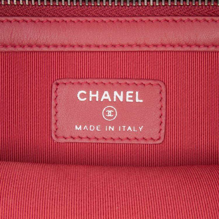 Pre Owned Chanel Beige Large Aged Calfskin Gabrielle O Case Clutch