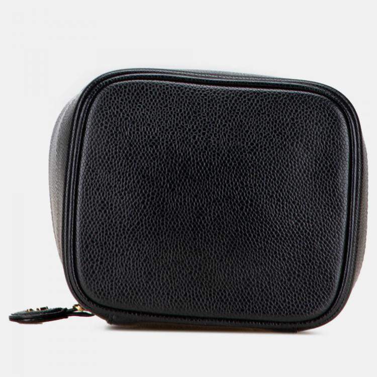 Pre Owned Chanel Black CC Caviar Vanity Bag